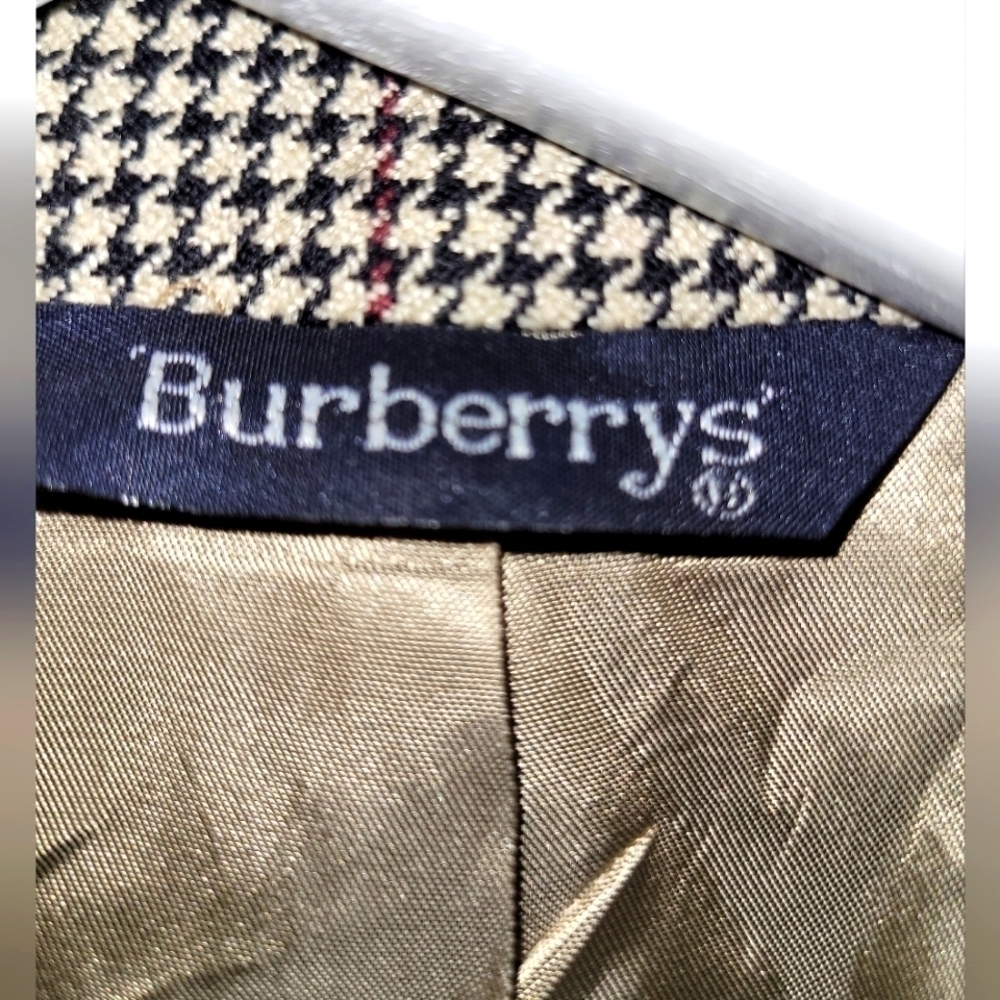 Vintage Burberrys Wool Houndstooth Blazer Saks Fifth Avenue Size Large - Picture 15 of 16